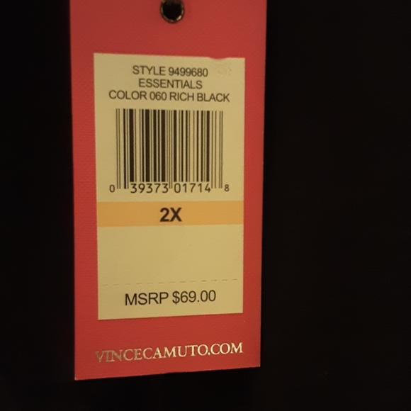 NWT Vince Camuto 2x Long Sleeve V-neck Tunic Top - Picture 3 of 6